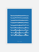 Vita lenta ~ Mare blu - piccolo – cornice bianca