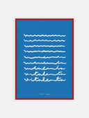 Vita lenta ~ Mare blu - piccolo – cornice rossa
